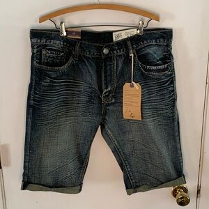 T.K. Axel McLean slim denim cuffed shorts Size 36